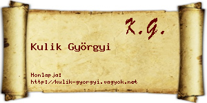 Kulik Györgyi névjegykártya